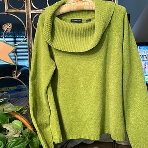 Karen Scott cowl neck lime green size Medium
